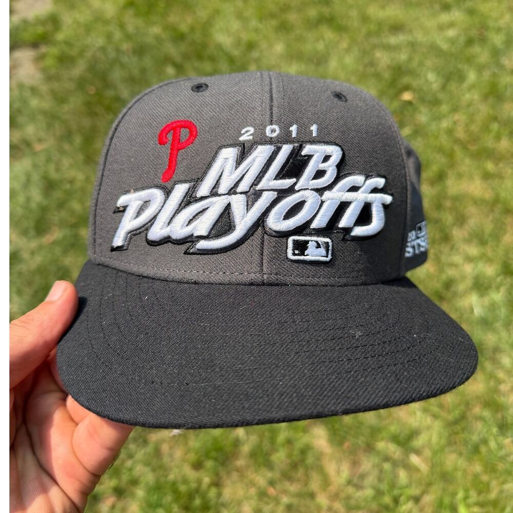 2011 mlb playoffs phillies hat philadelphia green brim snapback